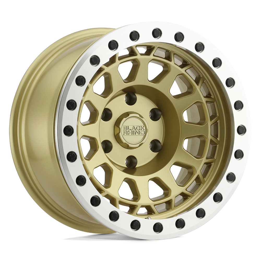 Black Rhino PRIMM BEADLOCK MATTE GOLD W/ MACHINED RING 6X5.5 17X8.5 -30 112.1HB