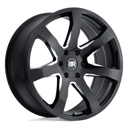 Black Rhino MOZAMBIQUE GLOSS BLACK & MILLED 5X5.0 22X9.5 +30 71.5HB