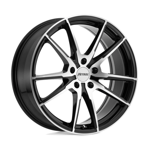 Petrol P0A GLOSS BLACK W/ MACHINED CUT FACE 5X112 17X8 +32 72.1HB