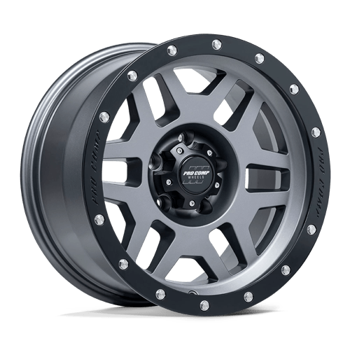 Pro Comp Alloys PA41 PHASER MATTE GRAPHITE W/ BLACK LIP 6X5.5 17X9 -6 108HB