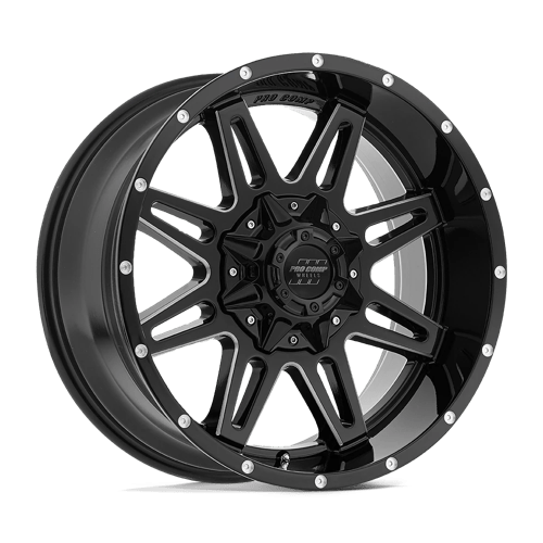 Pro Comp Alloys PA42 BLOCKADE GLOSS BLACK MILLED 5X5.5/150 20X9.5 -6 110HB