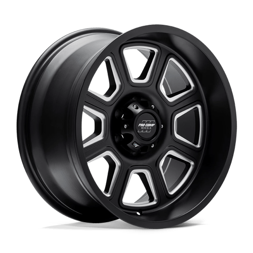 Pro Comp Alloys PA64 GUNNER SATIN BLACK MILLED 5X5.0 17X9 -6 71.5HB