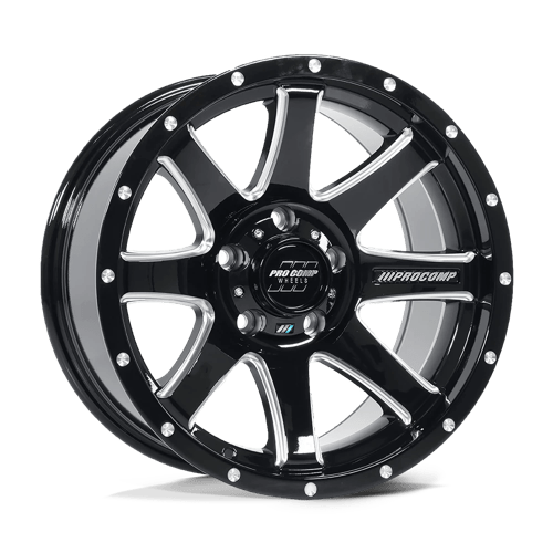 Pro Comp Alloys PA76 PATRIOT GLOSS BLACK MILLED 6X5.5 20X9 +0 108HB