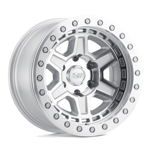 Black Rhino RENO SILVER W/ MIRROR FACE & SILVER BOLTS 5X5.0 17X8.5 -38 71.5HB