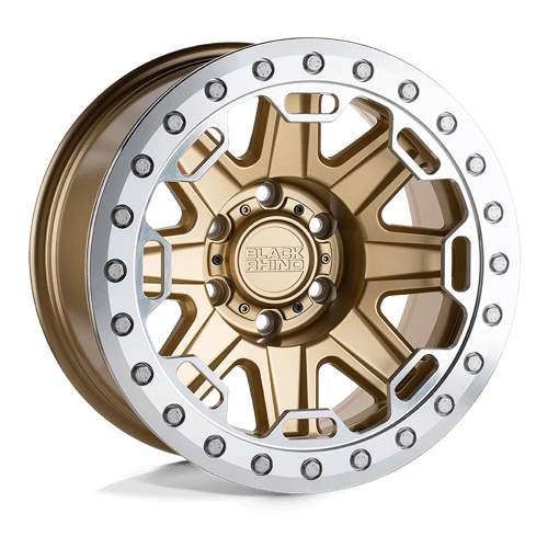 Black Rhino RIFT BEADLOCK MATTE GOLD W/ MACHINED RING 5x114.3 17X8.5 -38 71.5HB
