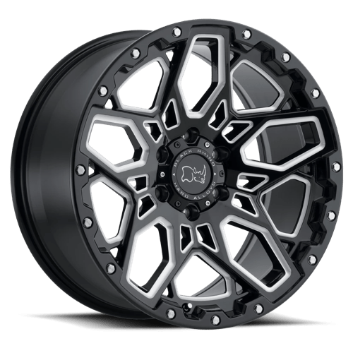 Black Rhino SHRAPNEL GLOSS BLACK W/ MILLED SPOKES 6X5.5 18X9.5 -18 112.1HB