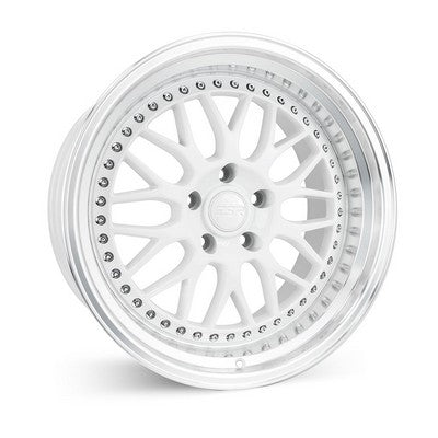 ESR SR01 GLOSS WHITE/MACHINE LIP 18x9.5 5X100 ET22 cb72.6