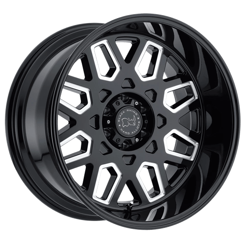 Black Rhino PREDATOR GLOSS BLACK W/ MILLED WINDOWS 6X5.5 22X12 -44 112.1HB