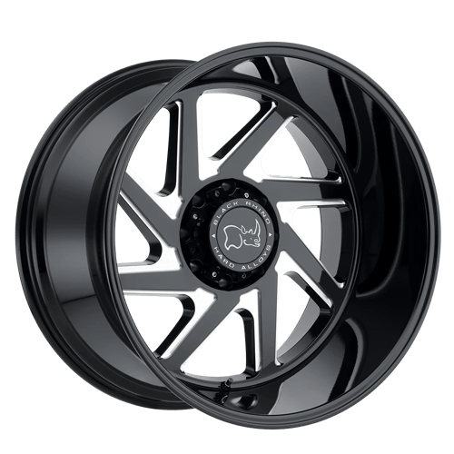 Black Rhino SWERVE GLOSS BLACK W/ DOUBLE MILLED SPOKES 6X5.5 20X12 -44 112.1HB