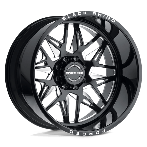 Black Rhino TWISTER GLOSS BLACK W/ MILLED SPOKES DIRECTIONAL 5X5.0 24X14 -76 71.5HB